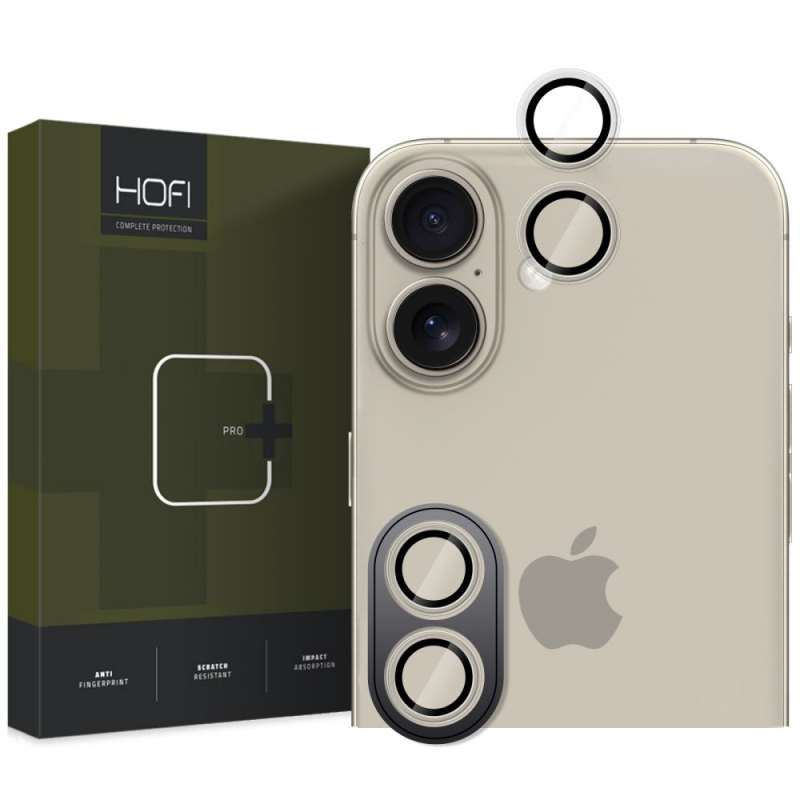 Folie de protectie Camera spate HOFI CamRing PRO+ pentru Apple iPhone 16 Plus / 16, Sticla Securizata, Transparenta