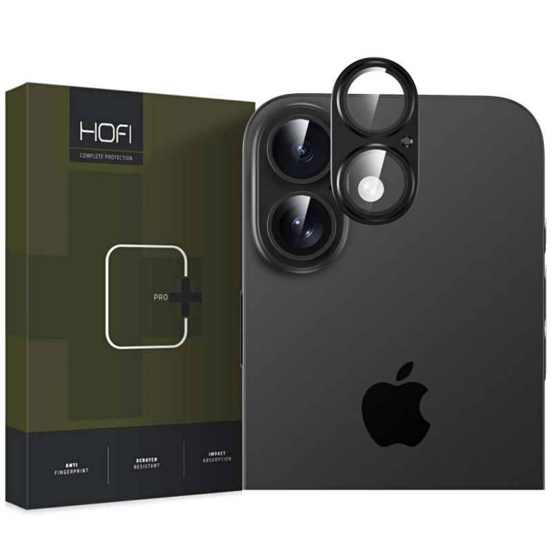 Folie de protectie Camera spate HOFI FullCam pentru Apple iPhone 16 Plus / 16, Sticla Securizata, Neagra