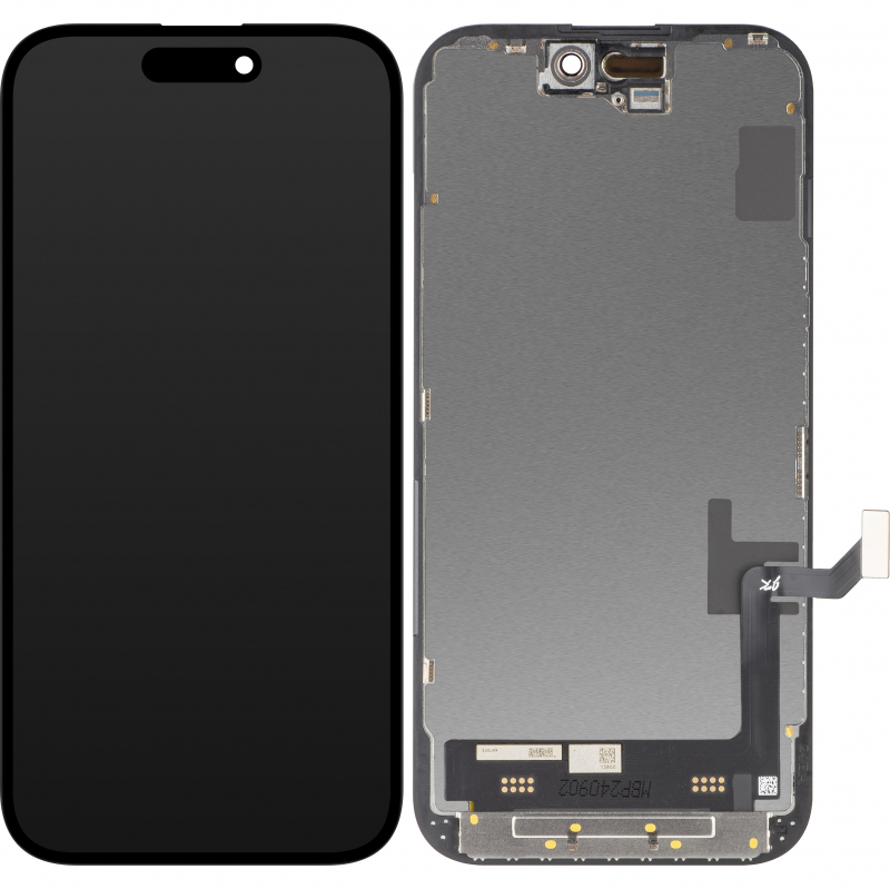 Display cu Touchscreen JK pentru Apple iPhone 15, cu Rama, Versiune LCD In-Cell, Negru 