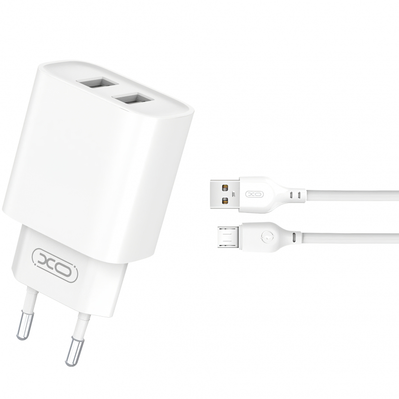 incarcator-retea-cu-cablu-microusb-xo-design-ce02c-2C-10.5w-2C-2.1a-2C-2-x-usb-a-2C-alb-