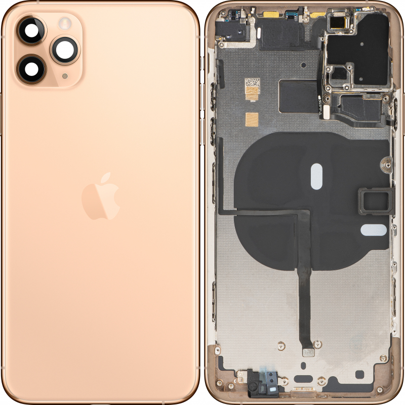 Capac Baterie Apple iPhone 11 Pro Max, Cu Carcasa Mijloc, Auriu, Swap 