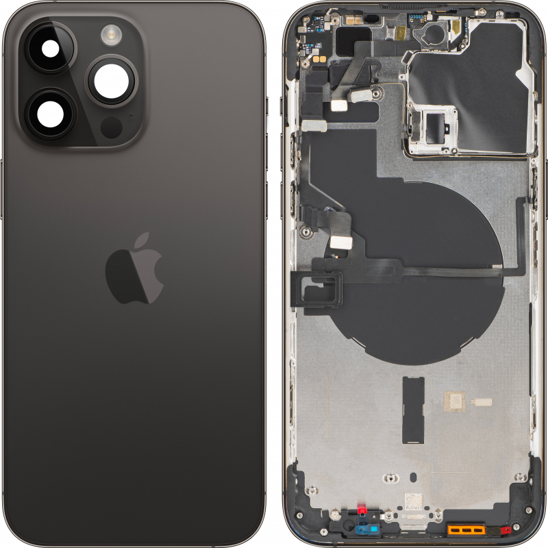 Capac Baterie Apple iPhone 14 Pro Max, Cu Carcasa Mijloc, Negru, Swap 