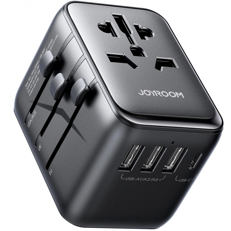 Incarcator Retea Joyroom JR-TCW01 Travel, 17W, 3A, 1 x USB-C - 3 x USB-A, Negru 