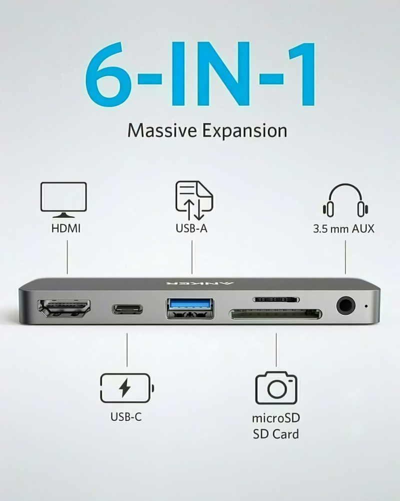 hub-usb-c-anker-powerexpand-direct-pentru-apple-ipad-pro-11---pro-12.9-2C-1-x-usb-c---1-x-usb-a---1-x-hdmi---1-x-jack-3.5mm---1-x-sd---1-x-microsd-2C-gri