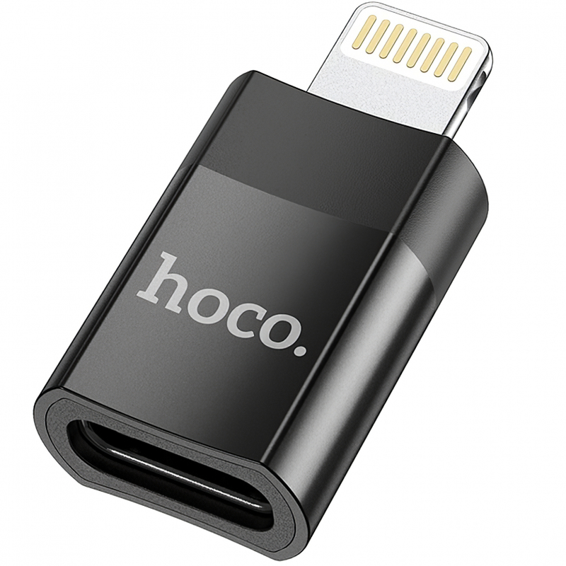 adaptor-date-si-incarcare-usb-c---lightning-hoco-ua17-2C-negru-