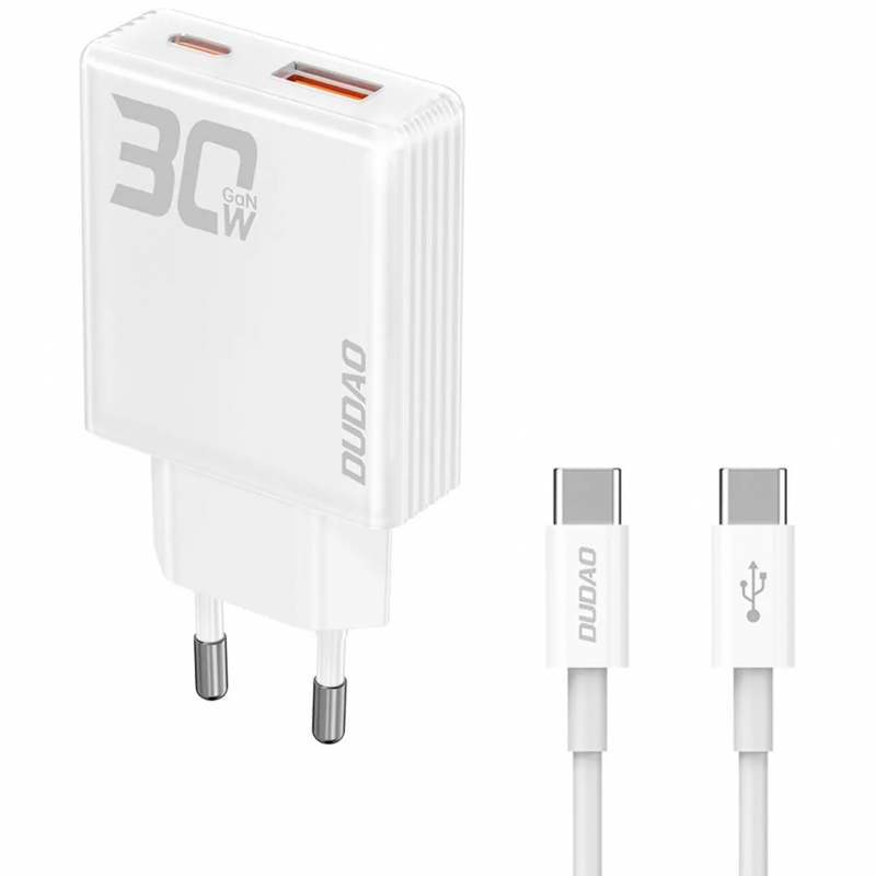 incarcator-retea-cu-cablu-usb-c-dudao-a30eut-2C-30w-2C-3a-2C-1-x-usb-a---1-x-usb-c-2C-alb-