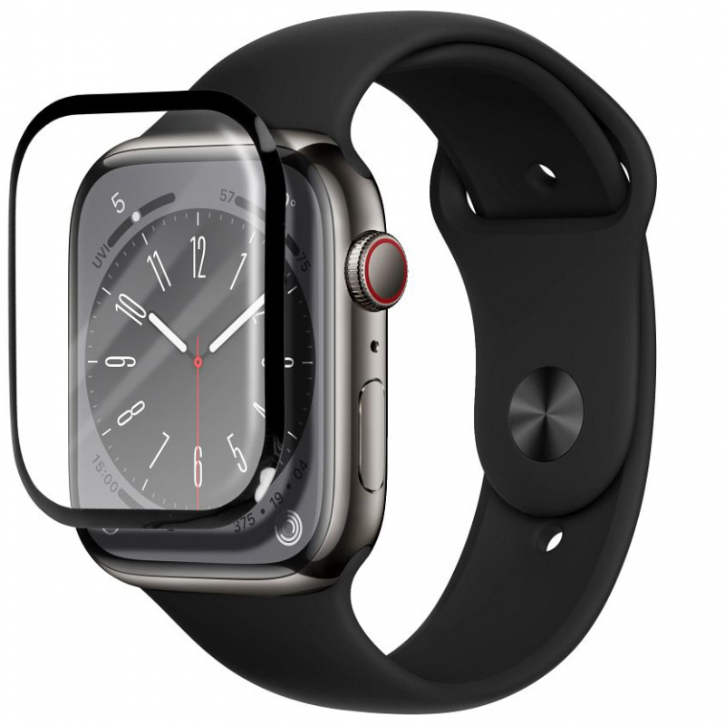 Folie Protectie Bestsuit pentru Apple Watch Ultra Series, Sticla Flexibila, Neagra