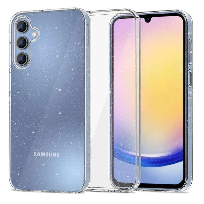 Husa pentru Samsung Galaxy A16 5G A166 / A16 4G A165, Tech-Protect, Flexair Glitter, Transparenta 