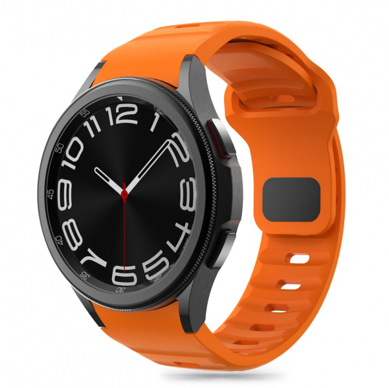 Curea Tech-Protect Silicone Line pentru Samsung Galaxy Watch7 / Watch FE / Watch6 / Watch5 / Watch4 Series, Portocalie 