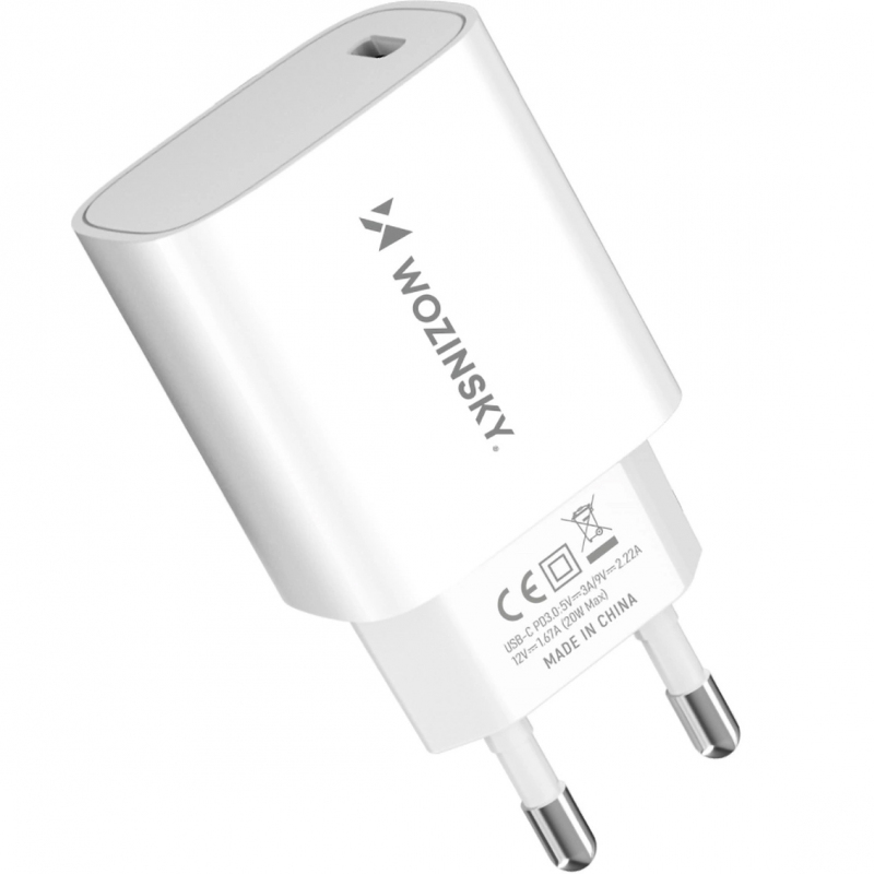 Incarcator Retea WZK WGWCCW, 20W, 3A, 1 x USB-C, Alb Incarcator Retea WZK WGWCCW, 20W, 3A, 1 x USB-C, Alb