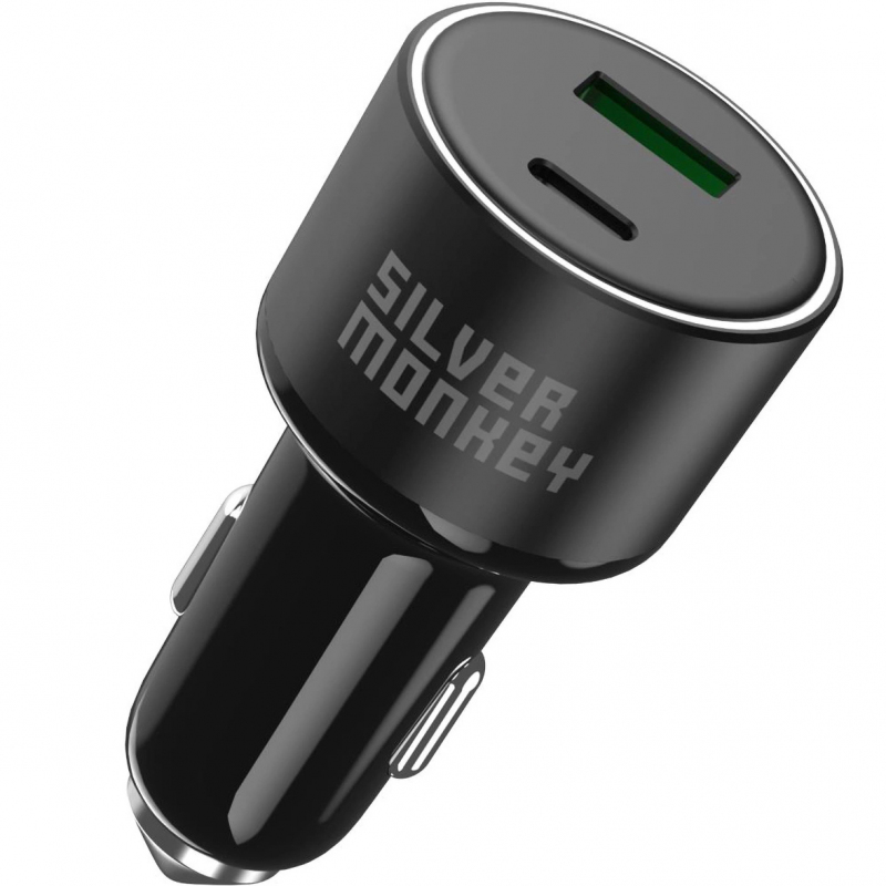 incarcator-auto-silver-monkey-sma014-2C-100w-2C-3a-2C-1-x-usb-a---1-x-usb-c-2C-negru-