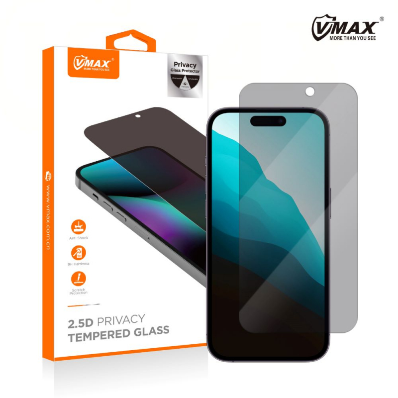 Folie de protectie Ecran Privacy Vmax pentru Apple iPhone 16 Pro, Sticla Securizata, Full Glue, 2.5D 