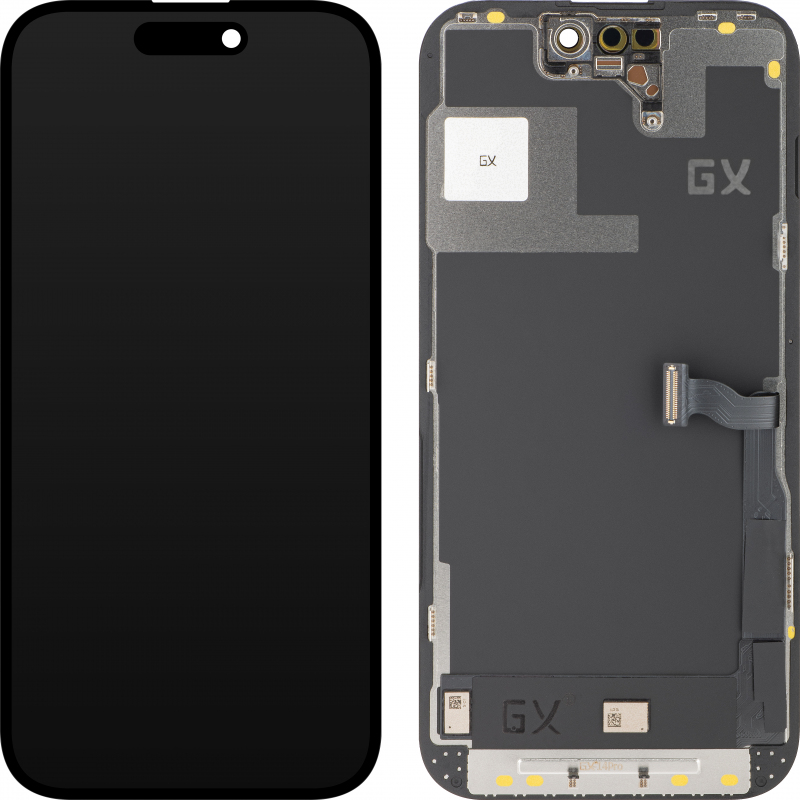 Display cu Touchscreen GX pentru Apple iPhone 14 Pro, cu Rama, Versiune OLED IC Movable, Negru