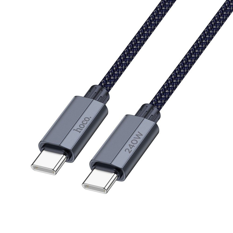 Cablu Date si Incarcare USB-C - USB-C HOCO U134, 240W, 1.8m, Bleumarin 