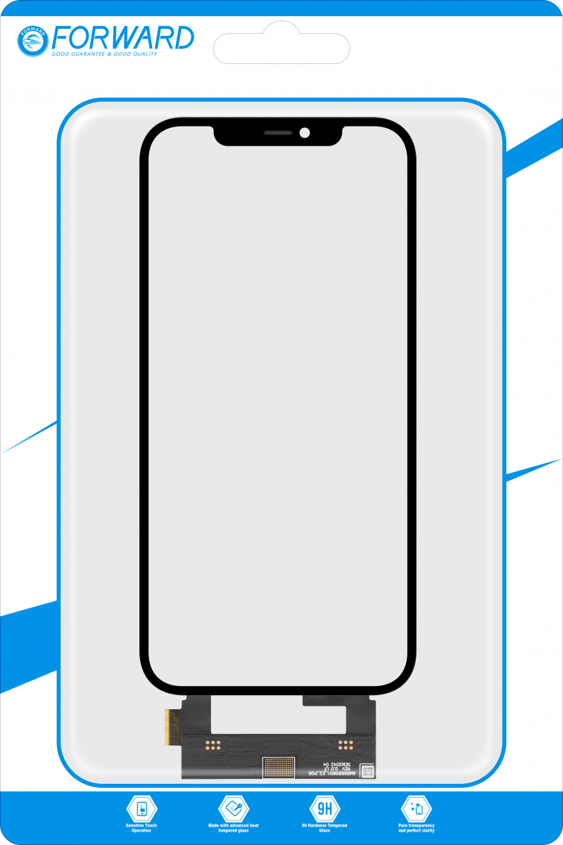 Touchscreen Forward Guard OCA pentru Apple iPhone 12 Pro Max, Versiune IC, Negru