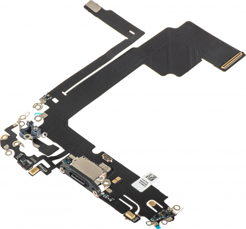 Charging Connector Ribbon - Microphone Apple iPhone 15 Pro Max, Black 