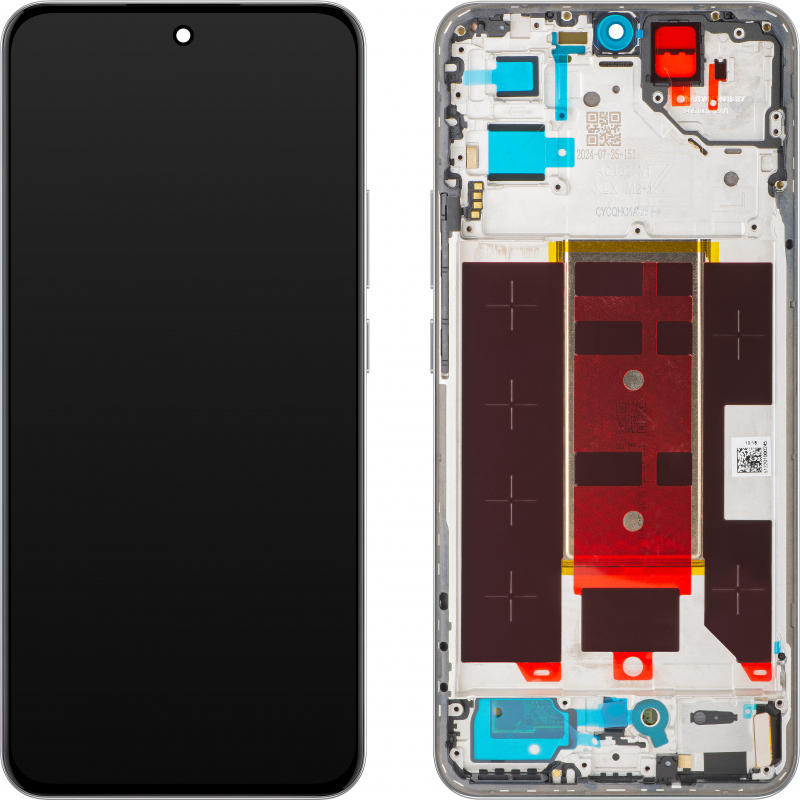Oppo Reno12 Pro Touchscreen Display, with Frame, Purple (Nebula Silver), Service Pack 621029000217 