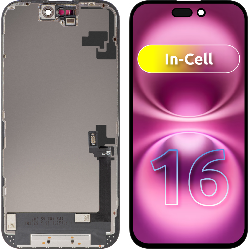 Display cu Touchscreen ZY pentru Apple iPhone 16, cu Rama
