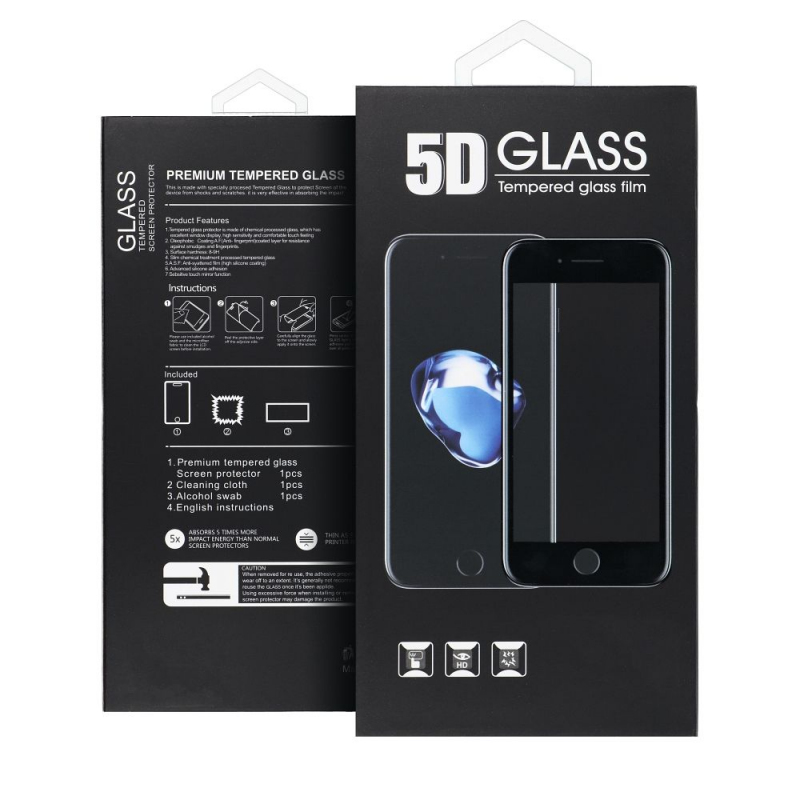 Folie de protectie Ecran OEM pentru Samsung Galaxy S25+ S936, Sticla Securizata, Full Glue, 5D, Neagra 