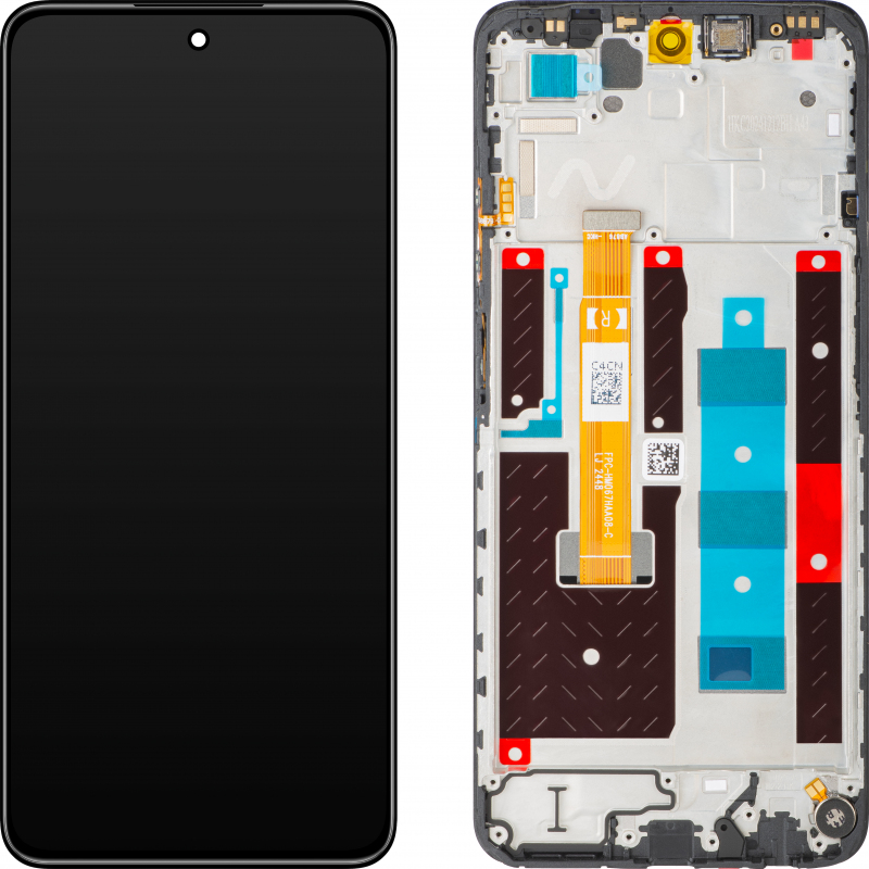 Display cu Touchscreen Realme 14x, cu Rama, Negru (Carbon Black), Service Pack 621029000456 