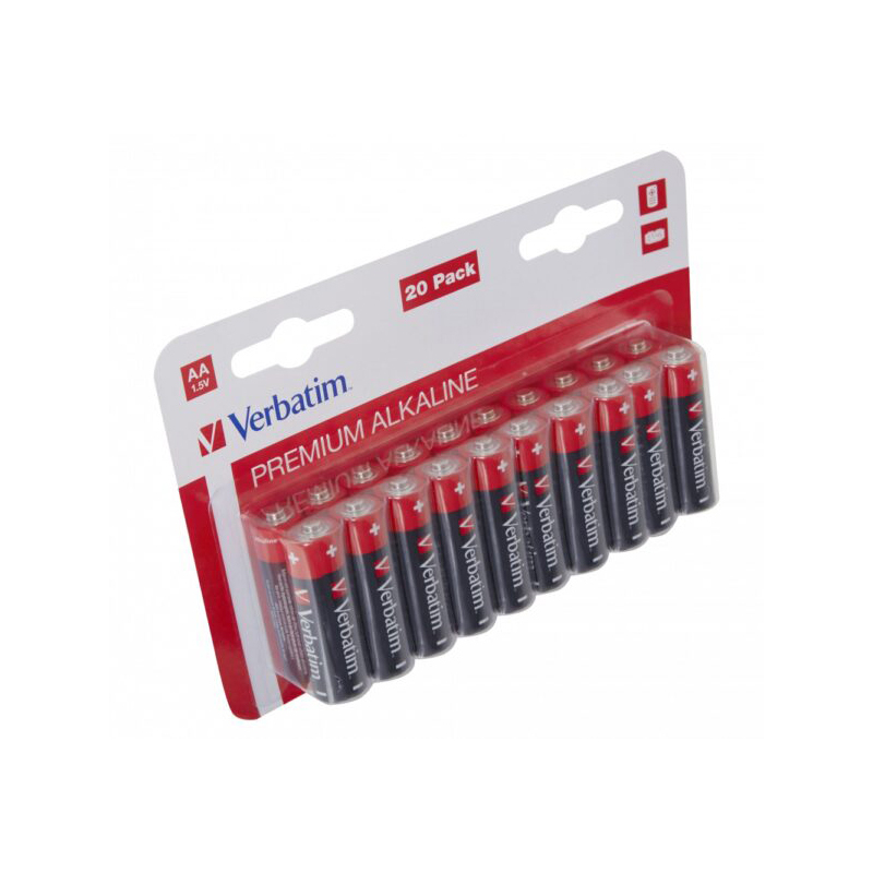Verbatim Premium Alkaline Battery, AA / LR6, Set of 20 pieces 49877 
