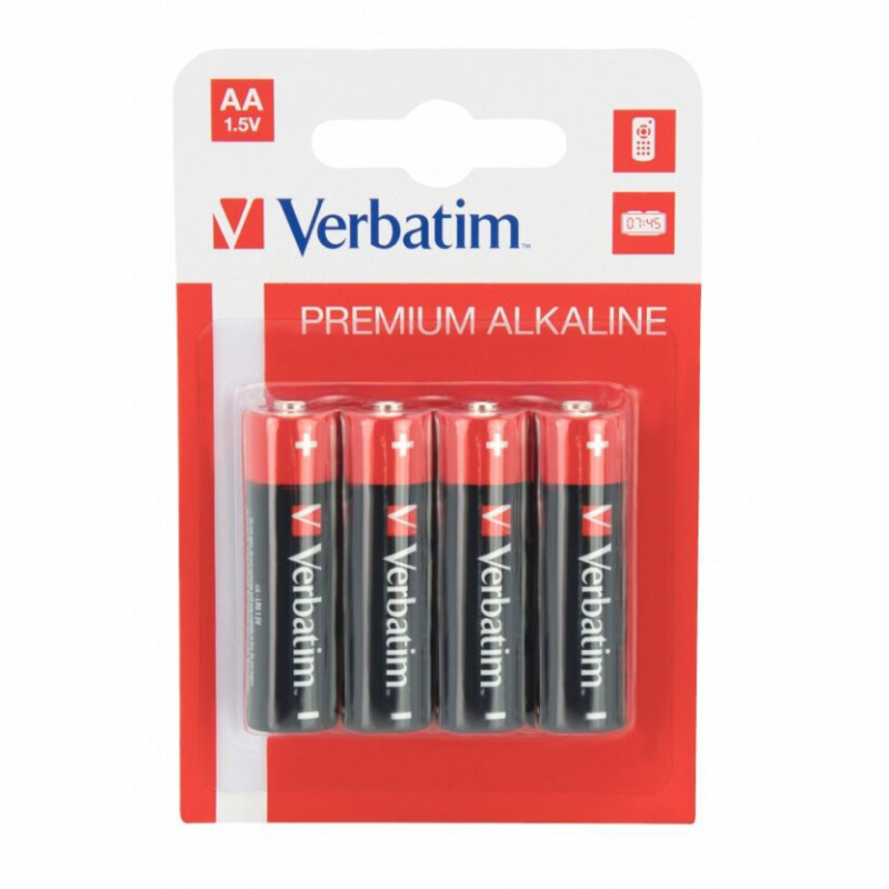 Baterie Verbatim Premium Alkaline, AA / LR6, Set 4 bucati 49921 Baterie Verbatim Premium Alkaline, AA / LR6, Set 4 bucati 49921