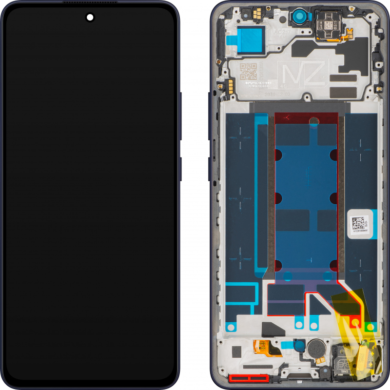 Display cu Touchscreen Oppo Reno13 FS 5G / Reno13 F, cu Rama, Albastru (Luminous Blue), Service Pack 621029000452 