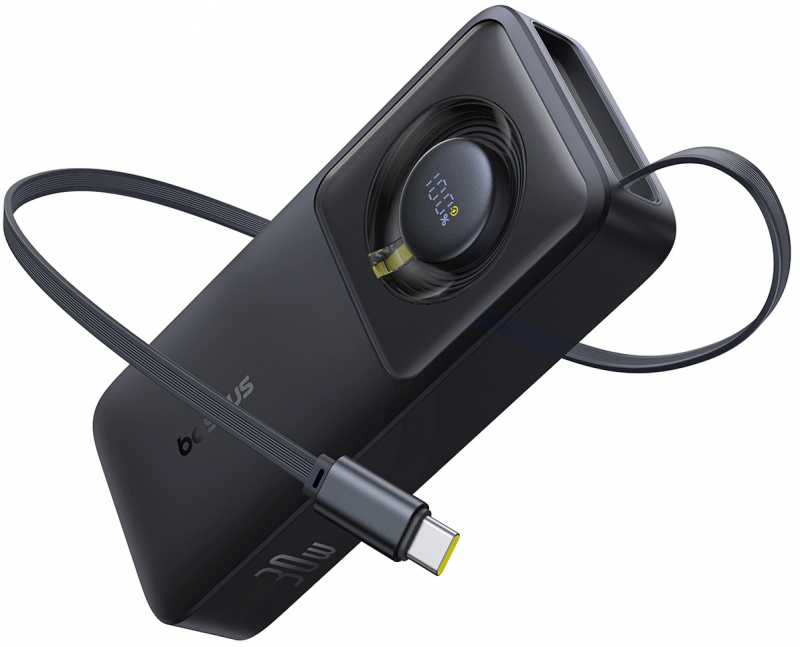Baterie Externa Baseus OS Free2Pull, 10000mAh, 30W, PD, 2 x USB-C, Neagra P10073701123-00 