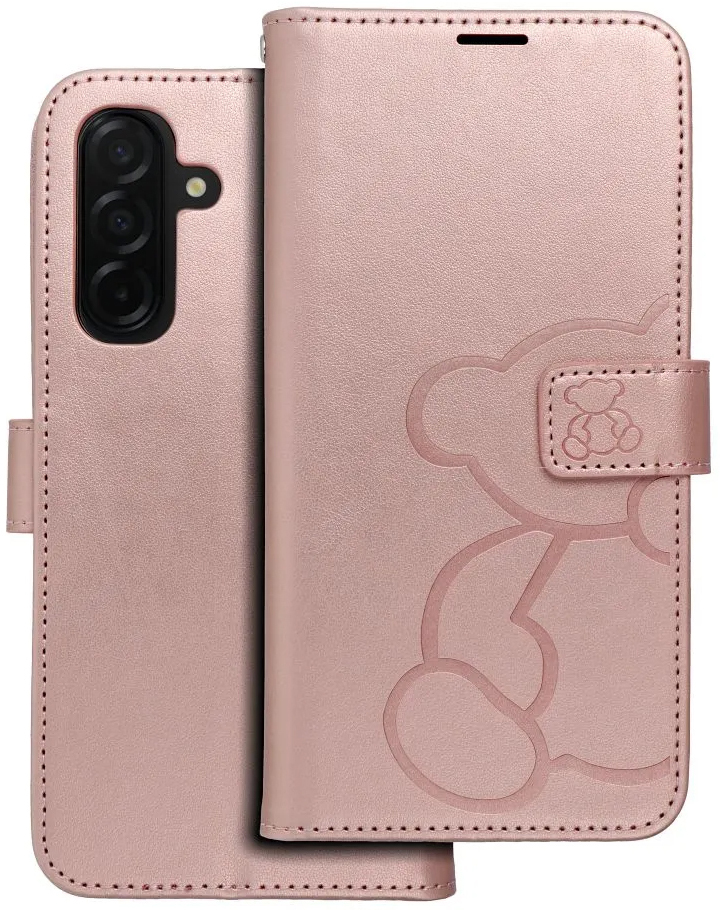 Husa pentru Samsung Galaxy A26 A266, OEM, MEZZO Teddy Bear, Roz Aurie 