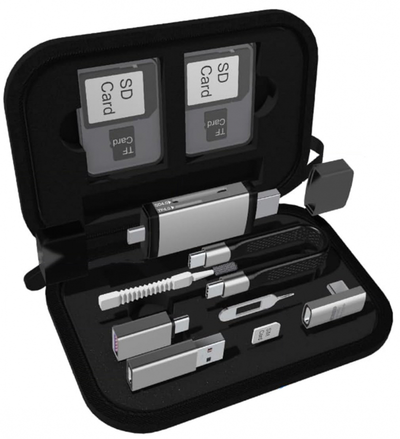 Čitač kartica USB / USB-C OEM OmniLink Pro-002 Travel, 7in1, Siva Čitač kartica USB / USB-C OEM OmniLink Pro-002 Travel, 7in1, Siva