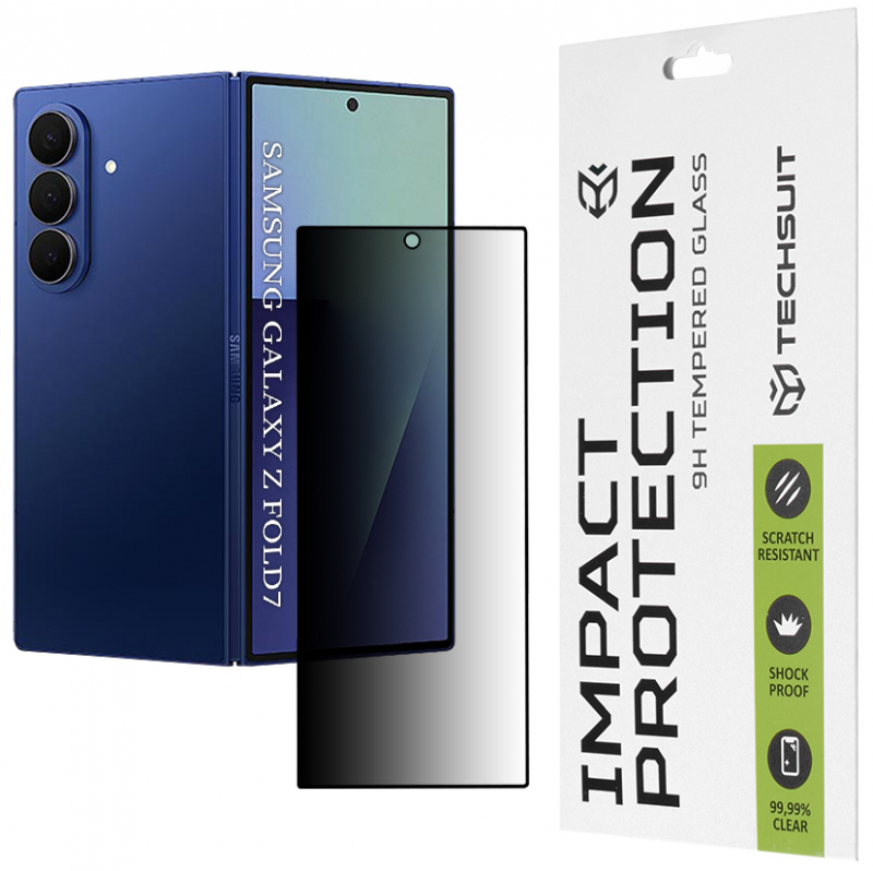 Privacy Techsuit Exterior Screen Protector for Samsung Galaxy Z Fold7 F966, Tempered Glass, Full Glue, 111D Privacy Techsuit Exterior Screen Protector for Samsung Galaxy Z Fold7 F966, Tempered Glass, Full Glue, 111D