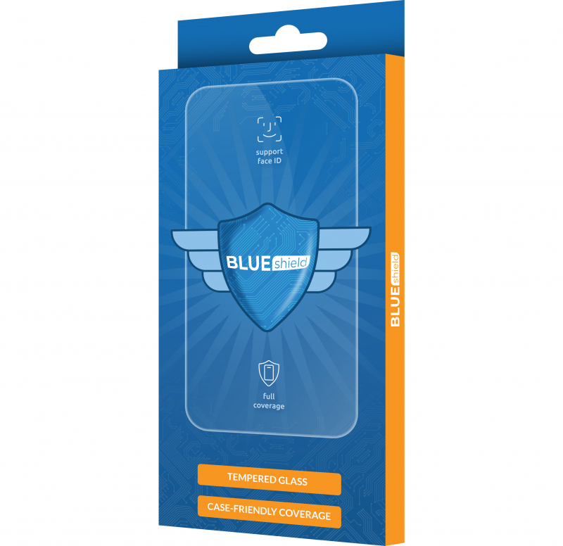 Blue Shield Screen Protector for Motorola Edge 60 Pro, Tempered Glass, Edge Glue, Case Friendly, Black