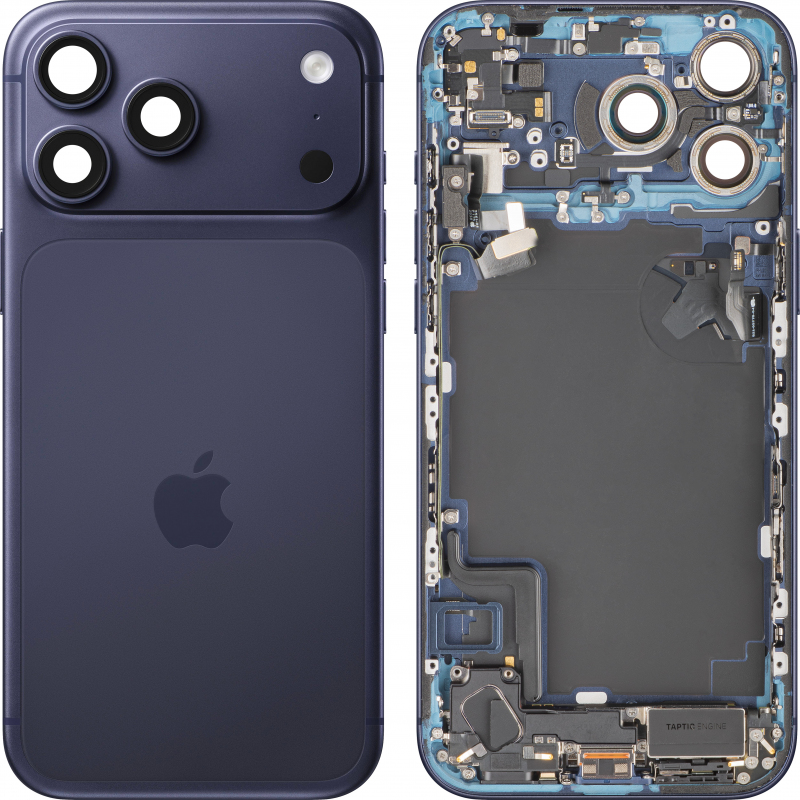 Battery Cover Apple iPhone 17 Pro Max, With Middle Frame, Full Parts, Deep Blue, Swap 