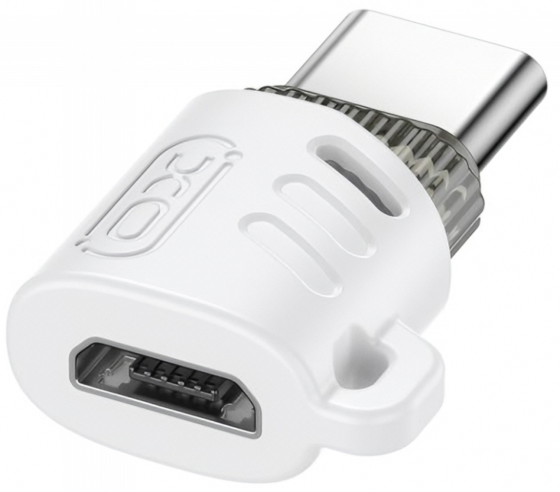 Adaptor Date si Incarcare microUSB - USB-C XO Design NB256G, Alb 