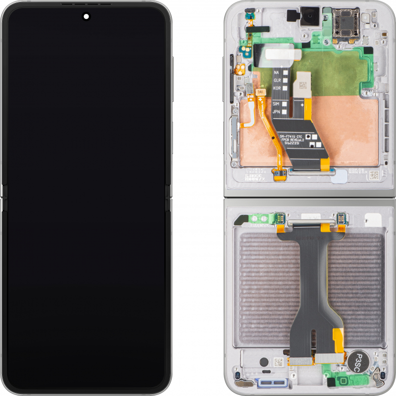Display cu Touchscreen Samsung Galaxy Z Flip6 F741, cu Rama, Sub Inner, Argintiu (Silver Shadow), Service Pack GH82-35013A 