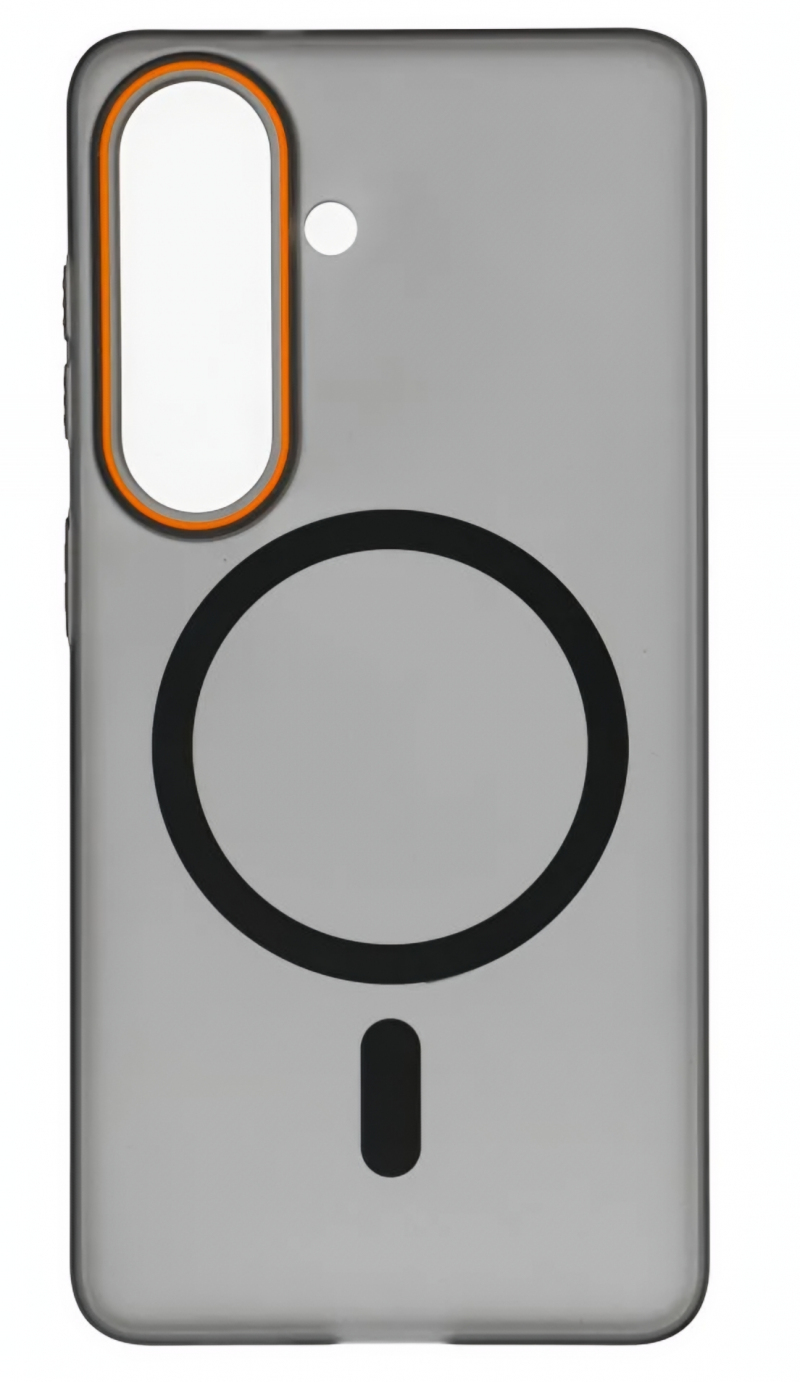 Husa MagSafe pentru Samsung Galaxy S26, OEM, Go Orange, Neagra 