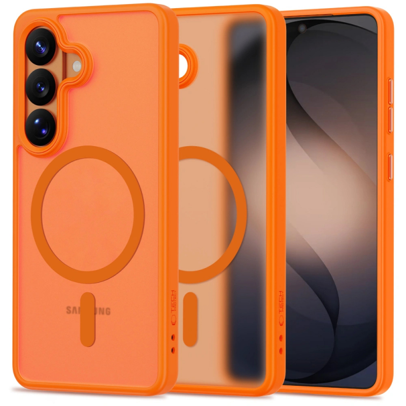 Tech-Protect Magmat MagSafe Case for Samsung Galaxy S26 Ultra, Matte Orange