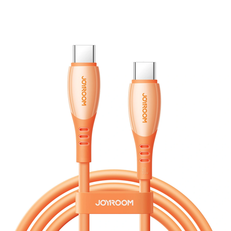 Cablu Date si Incarcare USB-C - USB-C Joyroom S-A59 Vibrant, 60W, 1.2m, Portocaliu 