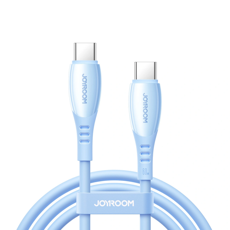 Cablu Date si Incarcare USB-C - USB-C Joyroom S-A59 Vibrant, 60W, 1.2m, Albastru 