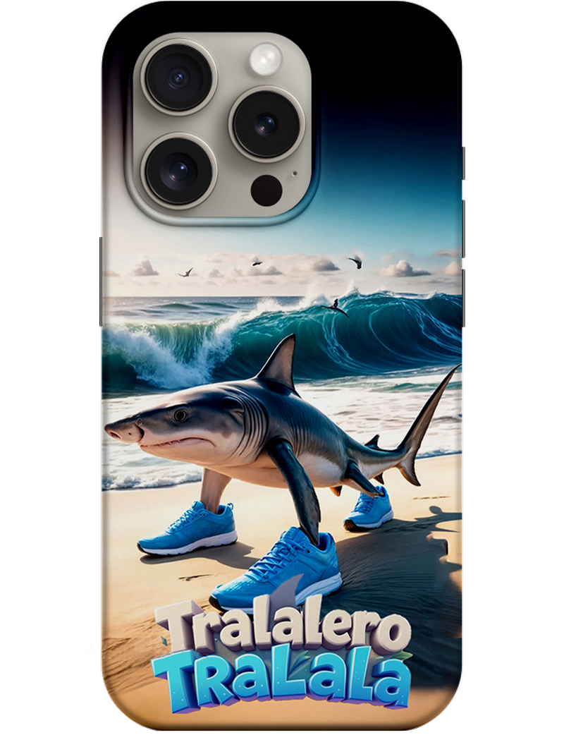 Husa pentru Apple iPhone 14 Pro, Perfect Case, Italian Brainrot Tralalero TraLaLa, Multicolor 