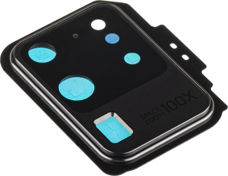 Geam Camera Spate Samsung Galaxy S20 Ultra 5G G988 / S20 Ultra G988, cu Rama, Negru 