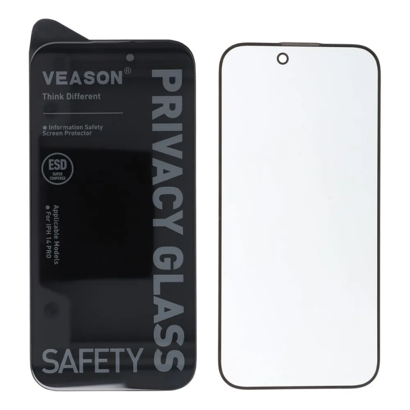 Veason Privacy Screen Protector for Apple iPhone 16 Pro, Tempered Glass, Full Glue, 6D