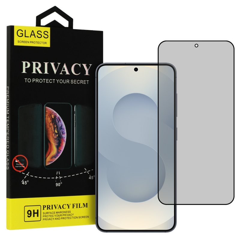 Privacy OEM Shield Screen Screen Protector for Samsung Galaxy S25 S931, Tempered Glass, Full Glue