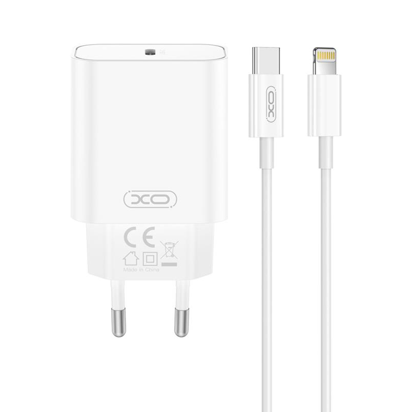 incarcator-retea-cu-cablu-lightning-xo-design-ce32-2C-20w-2C-3a-2C-1-x-usb-c-2C-alb-
