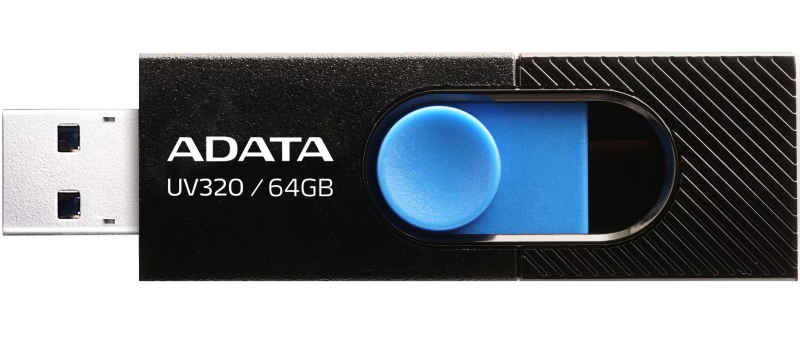 External Memory USB-A 3.2 Adata UV320, 64Gb AUV320-64G-RBKBL