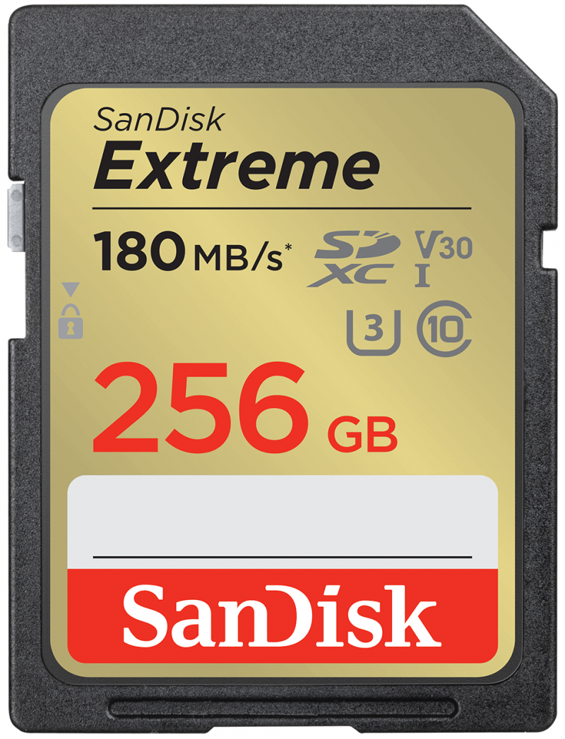 Card Memorie SDXC SanDisk Extreme, 256Gb, Clasa 10 / UHS-1 U3 SDSDXVV-256G-GNCIN 