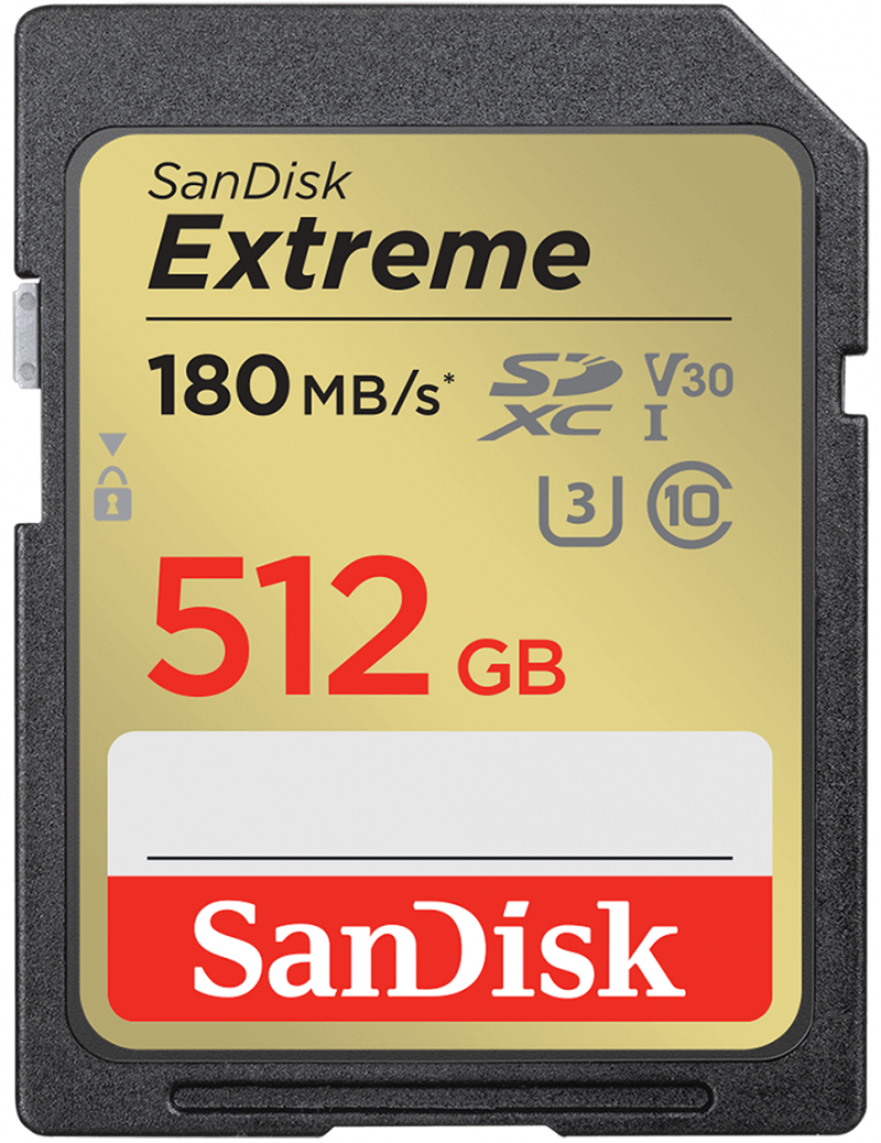 Card Memorie SDXC SanDisk Extreme, 512Gb, Clasa 10 / UHS-1 U3 SDSDXVV-512G-GNCIN 