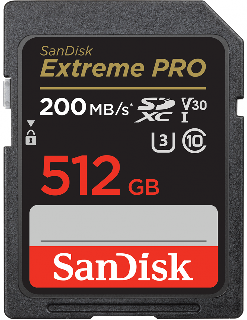 Card Memorie SDXC SanDisk Extreme Pro, 512Gb, Clasa 10 / UHS-1 U3 SDSDXXD-512G-GN4IN 