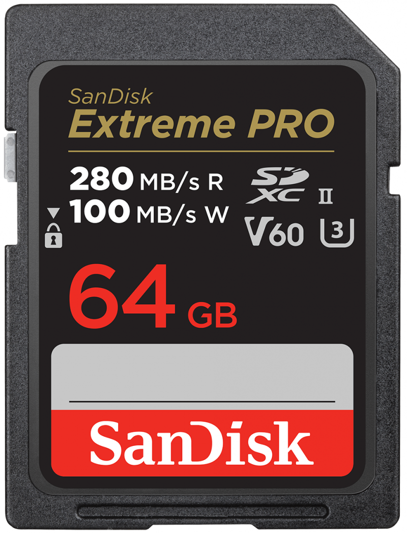 Card Memorie SDXC SanDisk Extreme Pro, 64Gb, Clasa 10 / UHS-2 U3 SDSDXEP-064G-GN4IN 