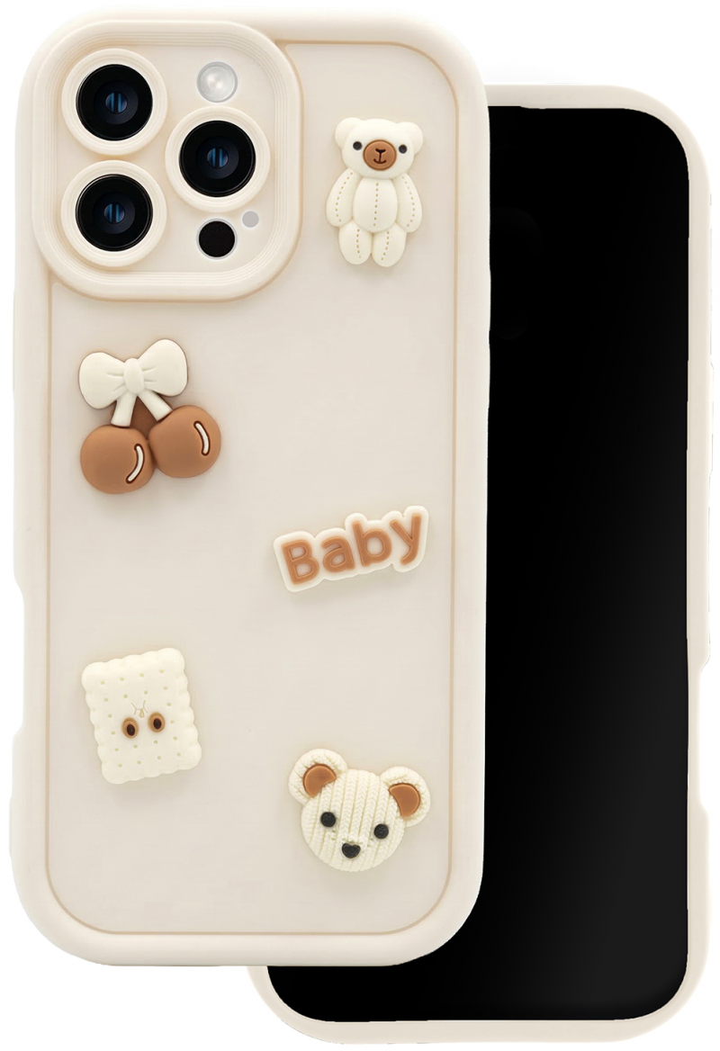 Husa pentru Xiaomi Redmi Note 15 Pro 5G, OEM, Ultra Trendy 3D Bear, Bej 